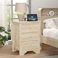Bonnlo Solid Wood Nightstand Unfinished by Bonnlo