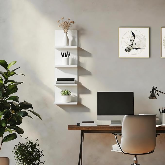 Homaterial 4 Tiers Floating Shelves, Modern Wall Mounted Shelf Storage Shelves - Image 5
