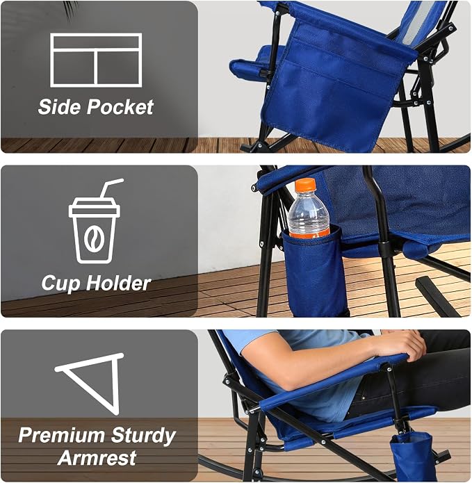 Romswi 2 Pack Rocking Camping Chair - Image 8