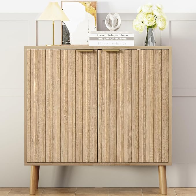 Vrullu Fluted Storage Cabinet, Free Standing Buffet, Wood Sideboard, Dining Room - Image 7