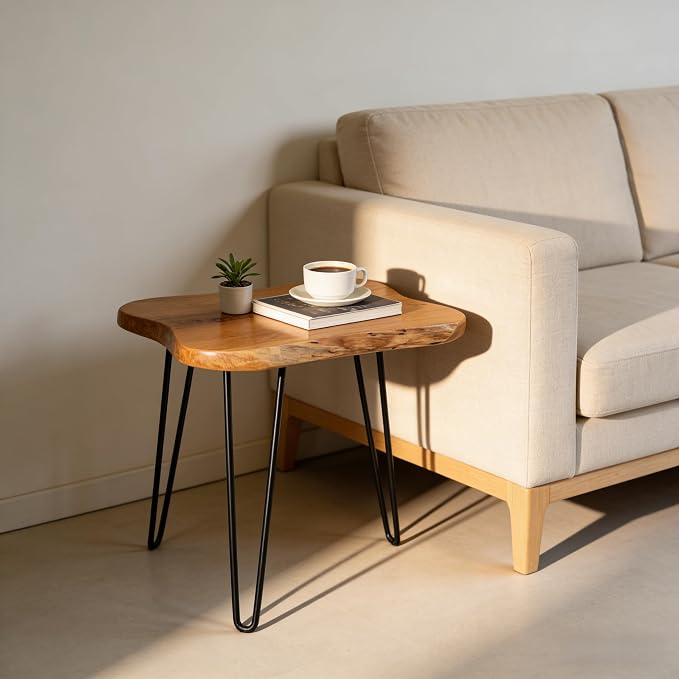 Live Edge Side Table, Solid Wood End Table - Image 5
