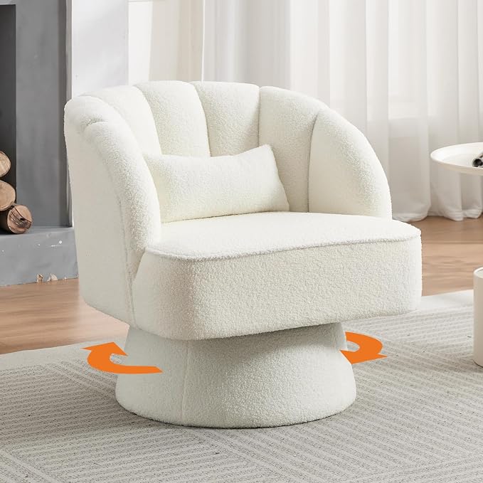 Garvee Ultra-Plush Swivel Accent Chair, 360° Barrel Lounge Chair - Image 8