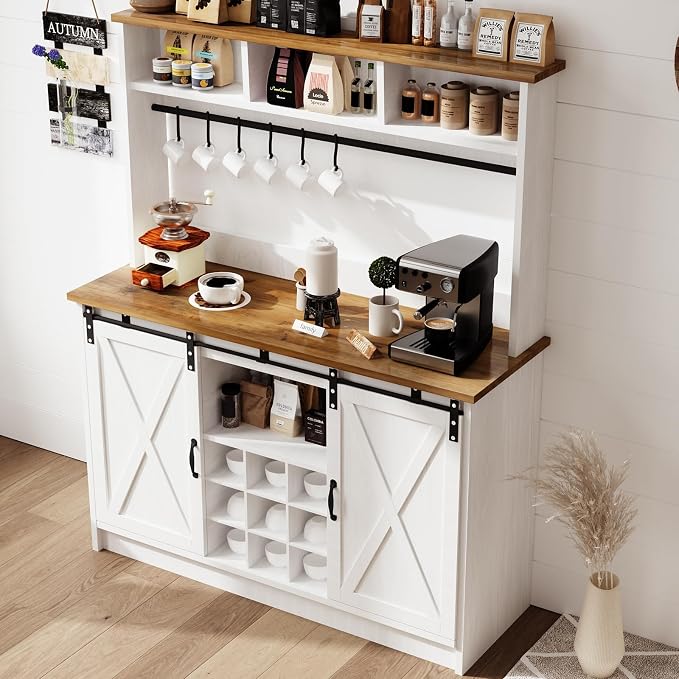 4ever2buy Farmhouse Coffee Bar Cabinet - Image 3