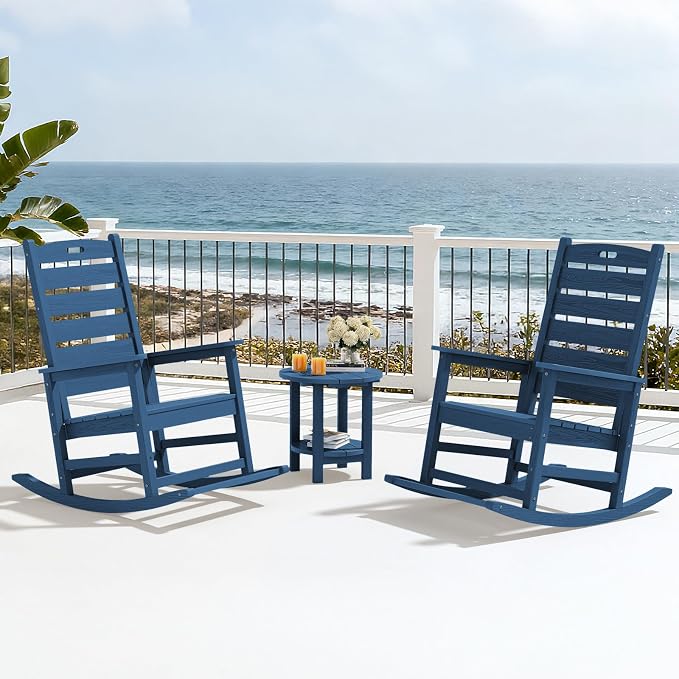 SERWALL Oversized Outdoor Rocking Chair, HDPE Patio Rocking Chair - Image 10