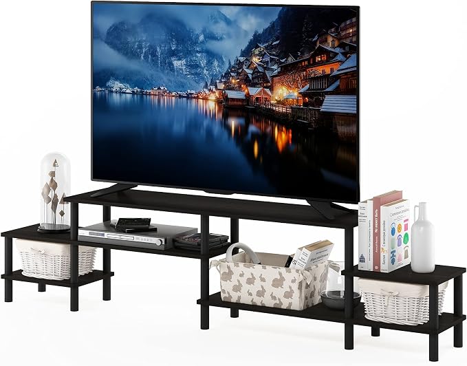 Furinno BESI TV Stand, No Tools Assembly Industrial Style Entertainment Center - Image 4