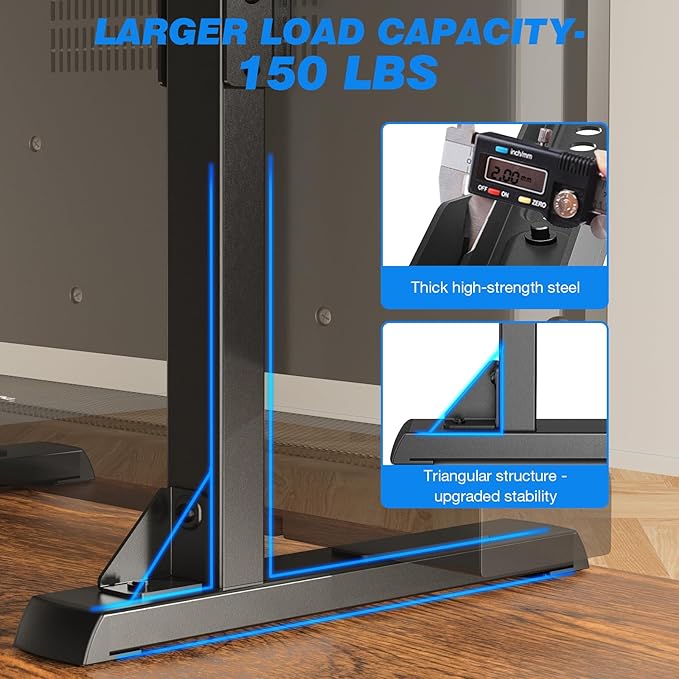 Rfiver Table Top TV Stand with Height Adjustable TV Legs, TV Stands Base with - Image 4