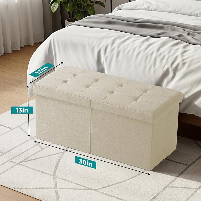 30.5-INCH Storage Ottoman Bench, Footrest - Image 3