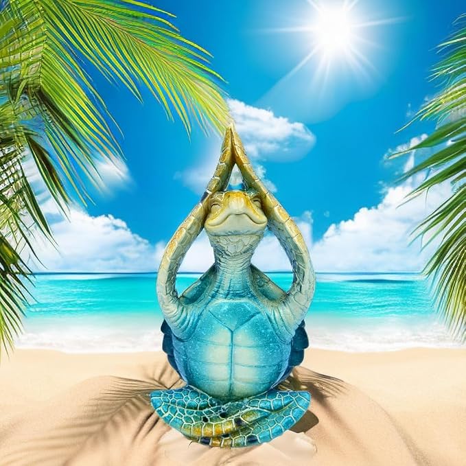 VVGIFTS Sea Turtle Meditation Yoga Decor, Garden Figurine Sea Turtle Meditating - Image 5