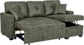 L Shaped Sectional Couch with Storage and Pull Out Bed, 3 Seater Sleeper Sofas by LITVZ