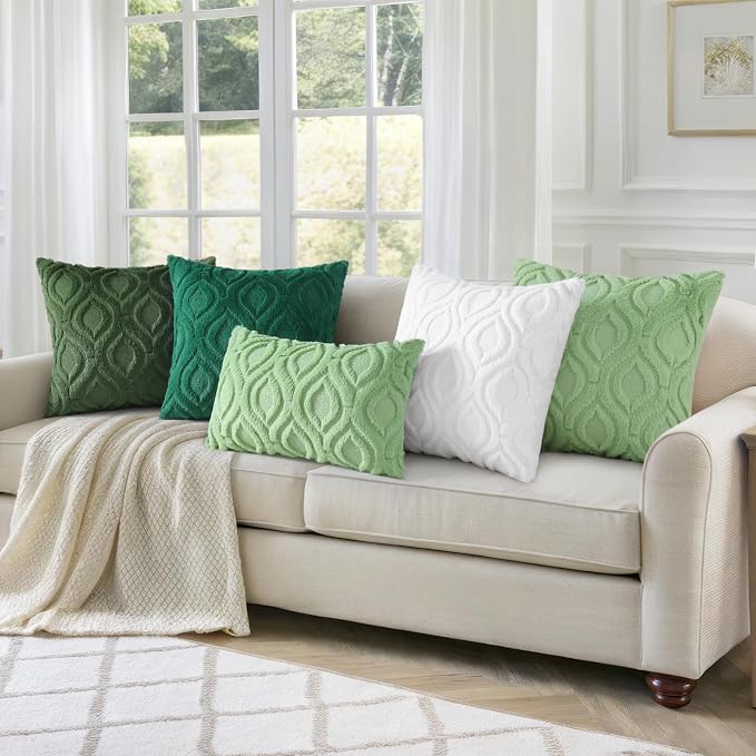decorUhome Throw Pillow Covers 24x24 Inch Set of 2, Soft Plush Faux Wool White - Image 8