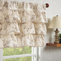 jinchan Ruffled Valance Curtain Linen Floral Kitchen Valance 18 Inch Shabby by JINCHAN