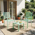 GarveeTech 3 PCS Outdoor Bistro Set, Stackable Modern Metal Steel Table and by GarveeTech
