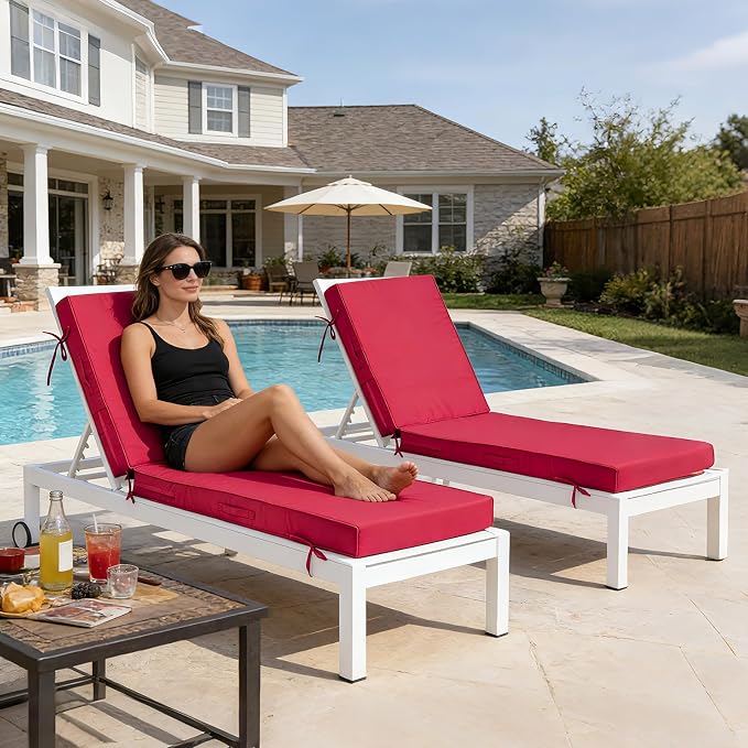 80x26x4in Lounge Cushions for Outdoor Furniture, Outdoor Lounge Chair Cushions - Image 7