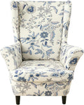 KRFOONN Velvet Wing Chair Slipcovers 2 Piece Stretch Printed Wingback Chair by KRFOONN