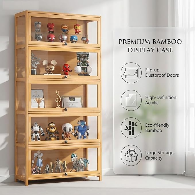 Display Cabinet with Acrylic Door, 5-Tier Curio Cabine, Collectibles Toy - Image 4