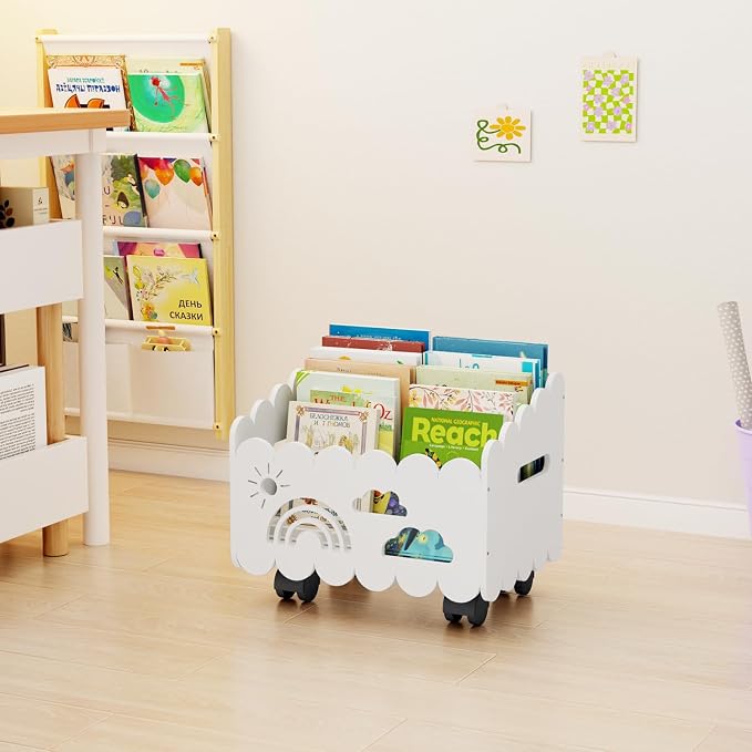 Wood Kids Bookshelf, Montessori Bookshelf, - Image 4