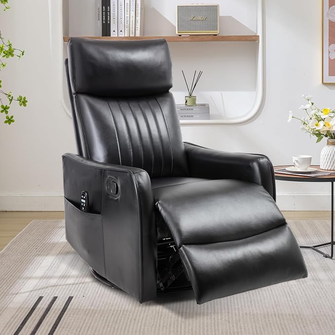 Trustyue Swivel Rocker Recliner Chair, 360° Swivel Recliner - Image 8
