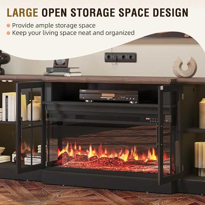 98" Farmhouse TV Stand with 36" Fireplace - Image 4