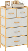 Giantex 5-Drawer Dresser for Bedroom, Bamboo Storage Tower by Giantex