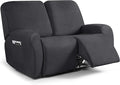 ANARACHON Leather Look Loveseat Recliner Cover, 6-Pieces Stretch Dual Recliner by ANARACHON