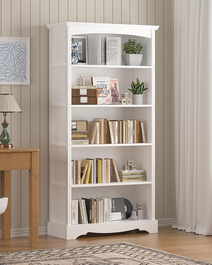 TVU 5-Tier Wooden Bookshelf, 31.5" W x 65" H ×9.9" D Bookshelf - Image 8