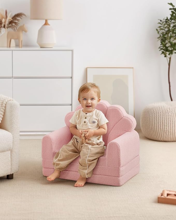 Blissful Diary Kids Couch, 2-in-1 Soft Toddler Couch Fold Out, Toddler Chair - Image 6