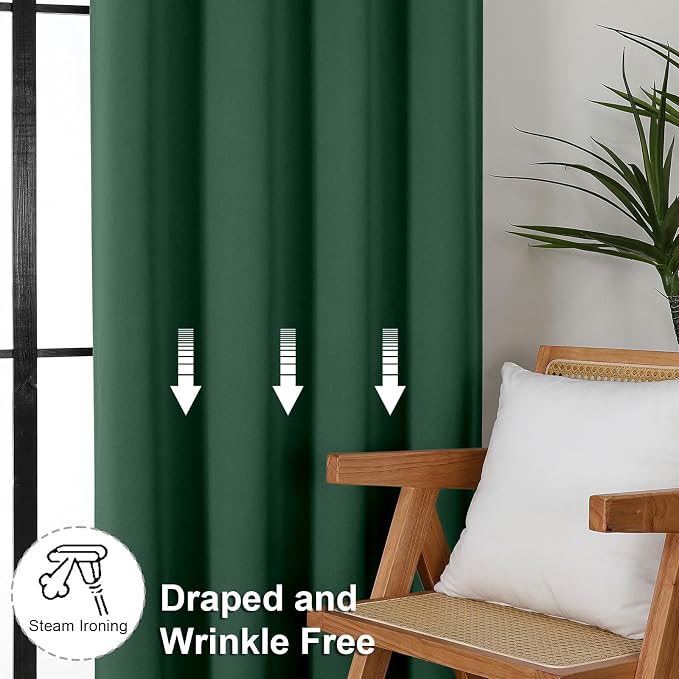 Simplebrand Ava Ever Green Short 24 Inches Blackout Curtain 2 Panels Set - Image 7