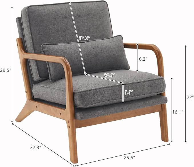 Karl home Accent Chair Mid-Century Modern Chair - Image 2