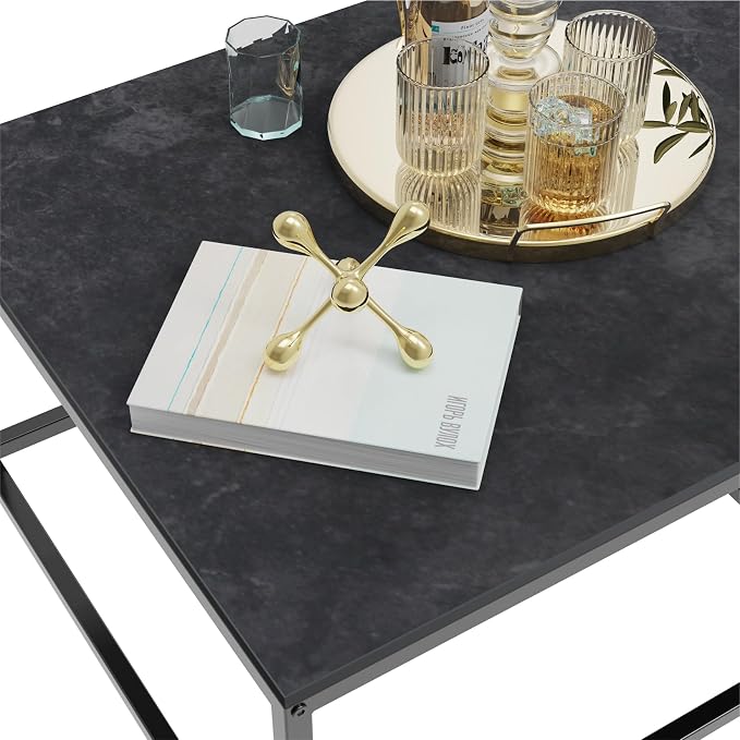 Wisfor Nesting Tables Set of 2, Nesting Black Coffee Table Set - Image 5