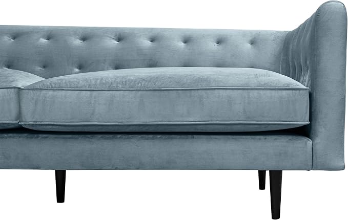 Armen Living Annabelle 80" Modern Bluestone Velvet Sofa - Image 6