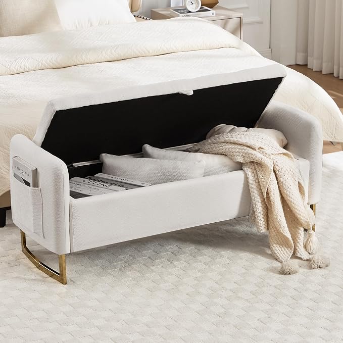 48" End of Bed Bench, Modern Storage Benches - Image 8