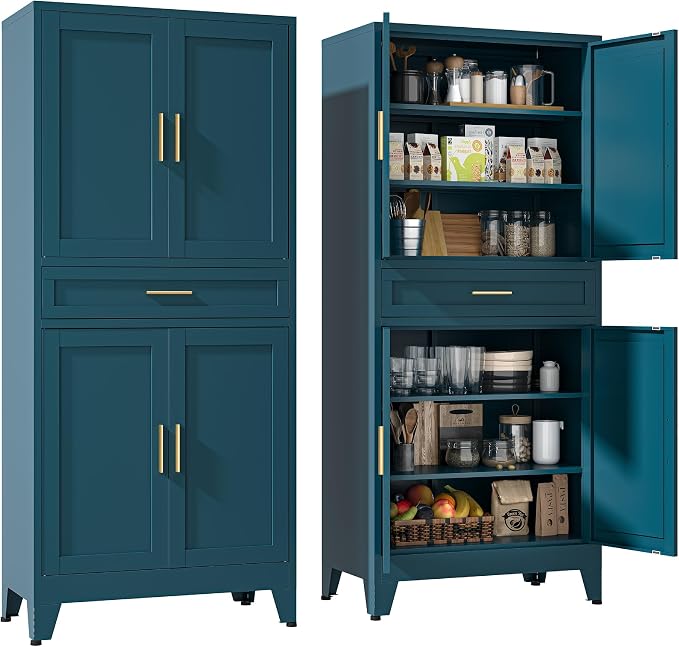 YAUWOH 71''Tall Kitchen Pantry Cabinet by YAUWOHFactoryOutletsColorfulMetalFurniture