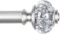 USFOOK Silver Curtain Rod, 7/8 Inch Curtain Rods by USFOOK