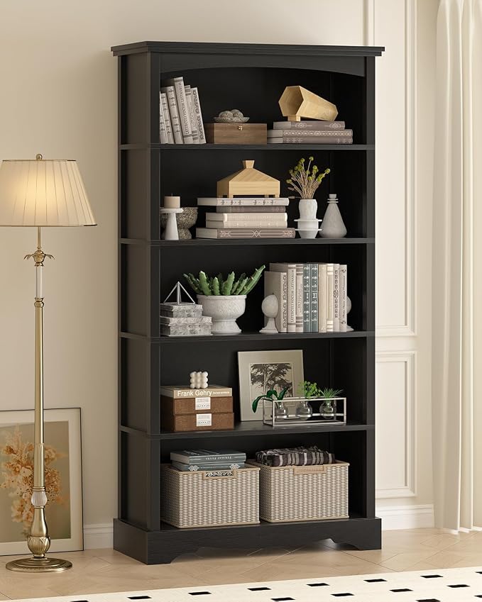 TVU 5-Tier Wooden Bookshelf, 31.5" W x 65" H ×9.9" D Bookshelf - Image 5