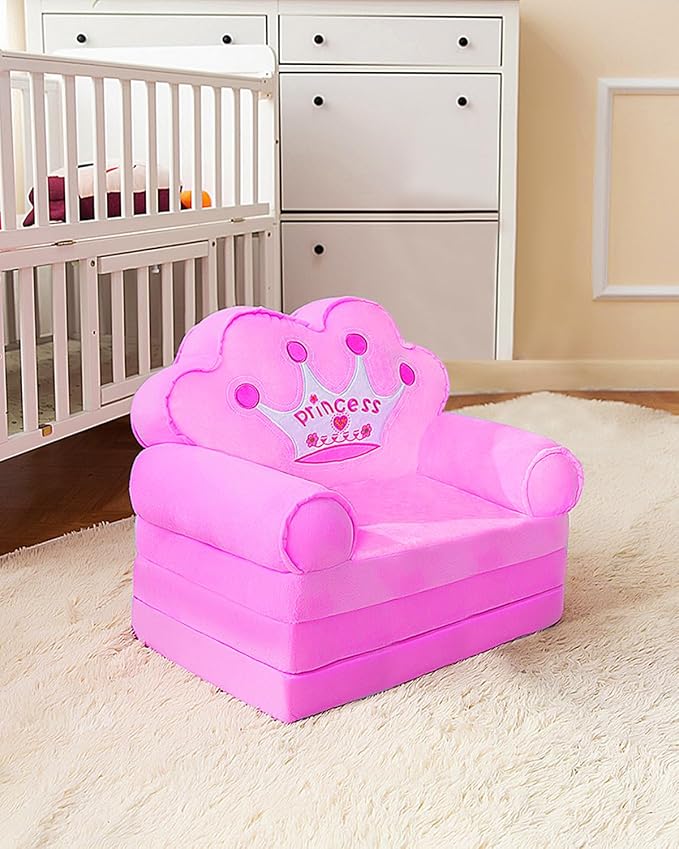 MOONBEEKI Kids Couch Fold Out, Foldable Princess Chair - Image 2