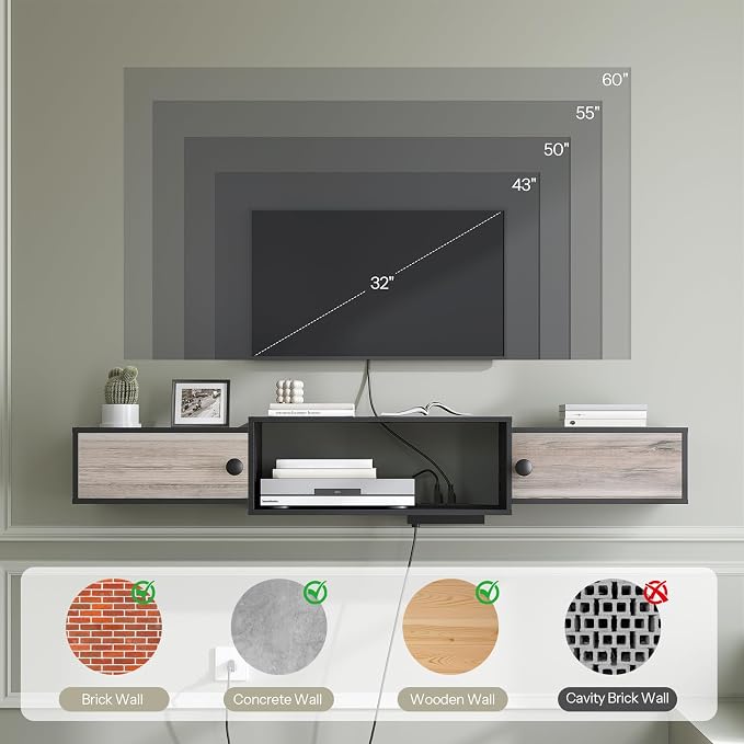 HOOBRO 55" Floating TV Stand - Image 5