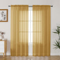 Gwine Gold Sheer Curtains 72 Inches Long 2 Panels Set by Gwine