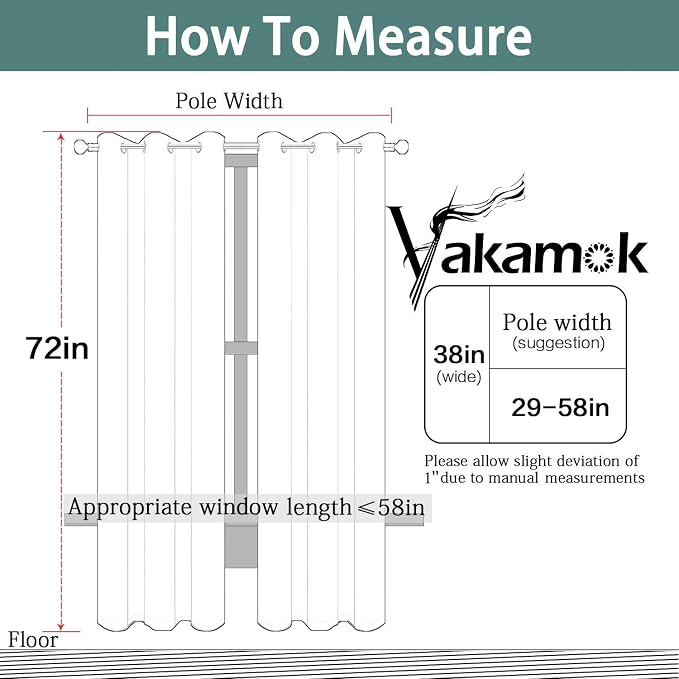 Yakamok Room Darkening Gray Blackout Curtains Thermal Insulated Grommet Curtain - Image 7