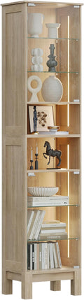 Glass Display Cabinet, 8-Tier Curio Cabinets by ZKIODV