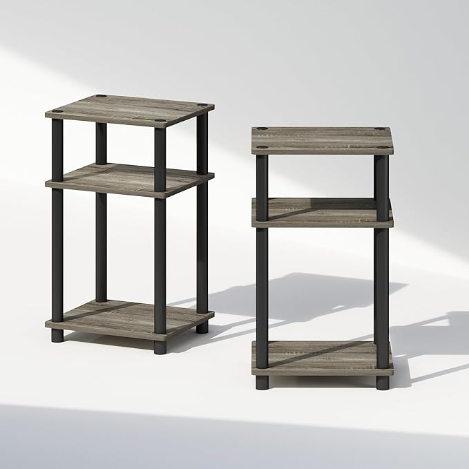 Furinno Just 3-Tier Turn-N-Tube Open Storage Nightstand, Plastic Poles - Image 5