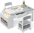 5-in-1 Kids Art Table and Chairs, Toddler Table and Chair Set, Craft Play Desk by JOCOEVOL