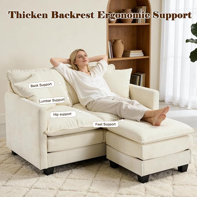Loveseat Sofa with Ottoman - Image 3