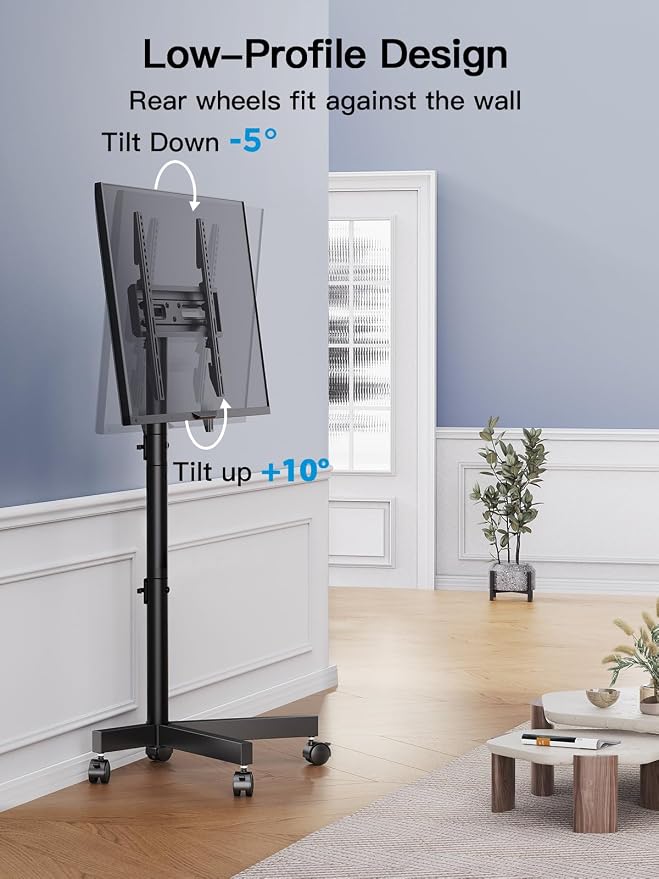PERLESMITH Rolling TV Stand for 23–62 Inch TVs, Outdoor Mobile TV Cart Holds up - Image 3