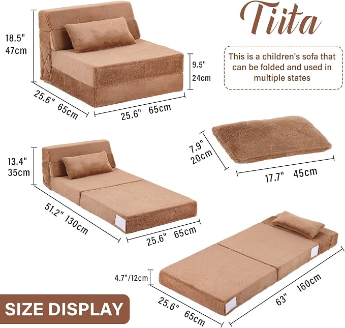 Tiita Convertible Folding Kids Sofa Bed - Image 3