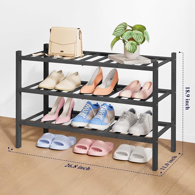 Kitsure Bamboo Wooden Shoe Rack - Image 2