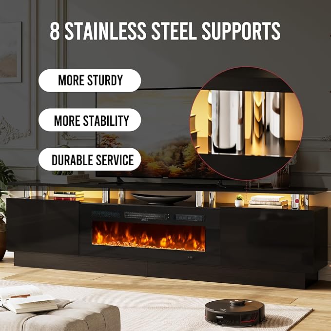 90" TV Stand for Living Room, Large Entertainment Center & Media Console - Image 5