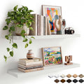 White Floating Shelves Set of 2, 35.43in Wall Mounted Display Ledge Shelves by INHABITUNION