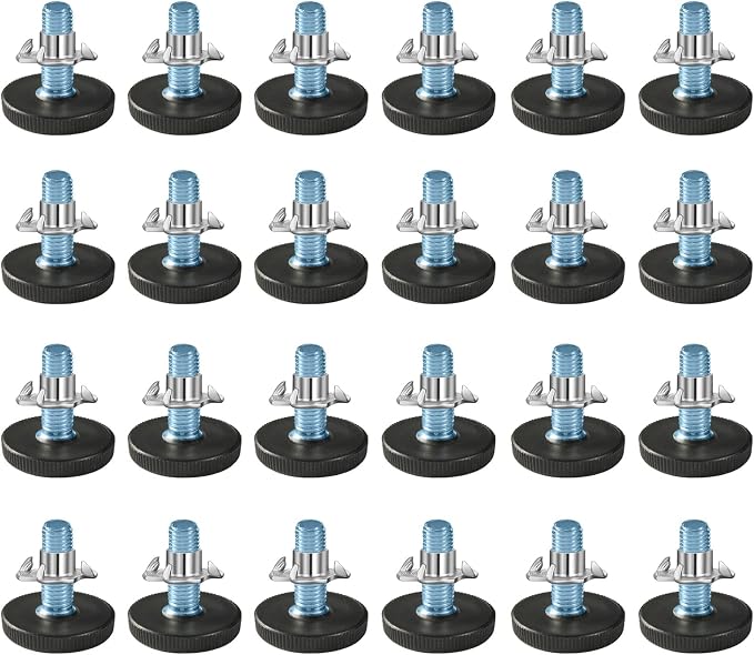 24 PCS M6 Thread Adjustable Furniture Levelers Screw in Threaded, Steel Screw by WAFJAMF