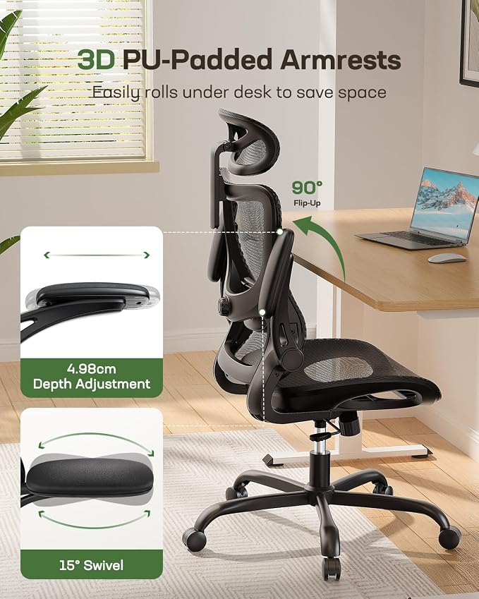Marsail Ergonomic Mesh Office Chair High Back Home Office Desk Chair - Image 8
