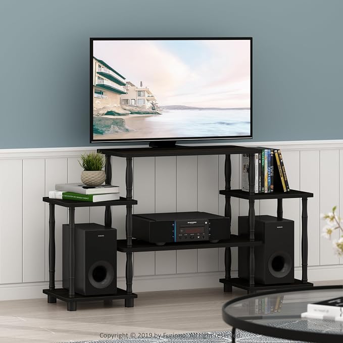 Furinno Turn-N-Tube No Tools Entertainment Center, Classic Square Corner - Image 2